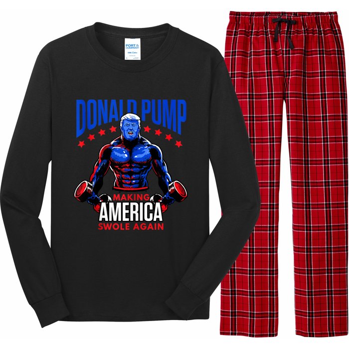 Donald Pump Swole America Trump Weight Lifting Gym Fitness Long Sleeve Pajama Set