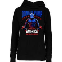 Donald Pump Swole America Trump Weight Lifting Gym Fitness Womens Funnel Neck Pullover Hood