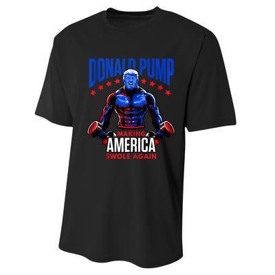 Donald Pump Swole America Trump Weight Lifting Gym Fitness Performance Sprint T-Shirt