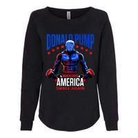 Donald Pump Swole America Trump Weight Lifting Gym Fitness Womens California Wash Sweatshirt