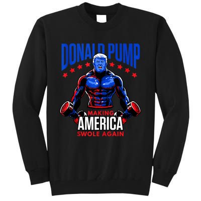 Donald Pump Swole America Trump Weight Lifting Gym Fitness Tall Sweatshirt