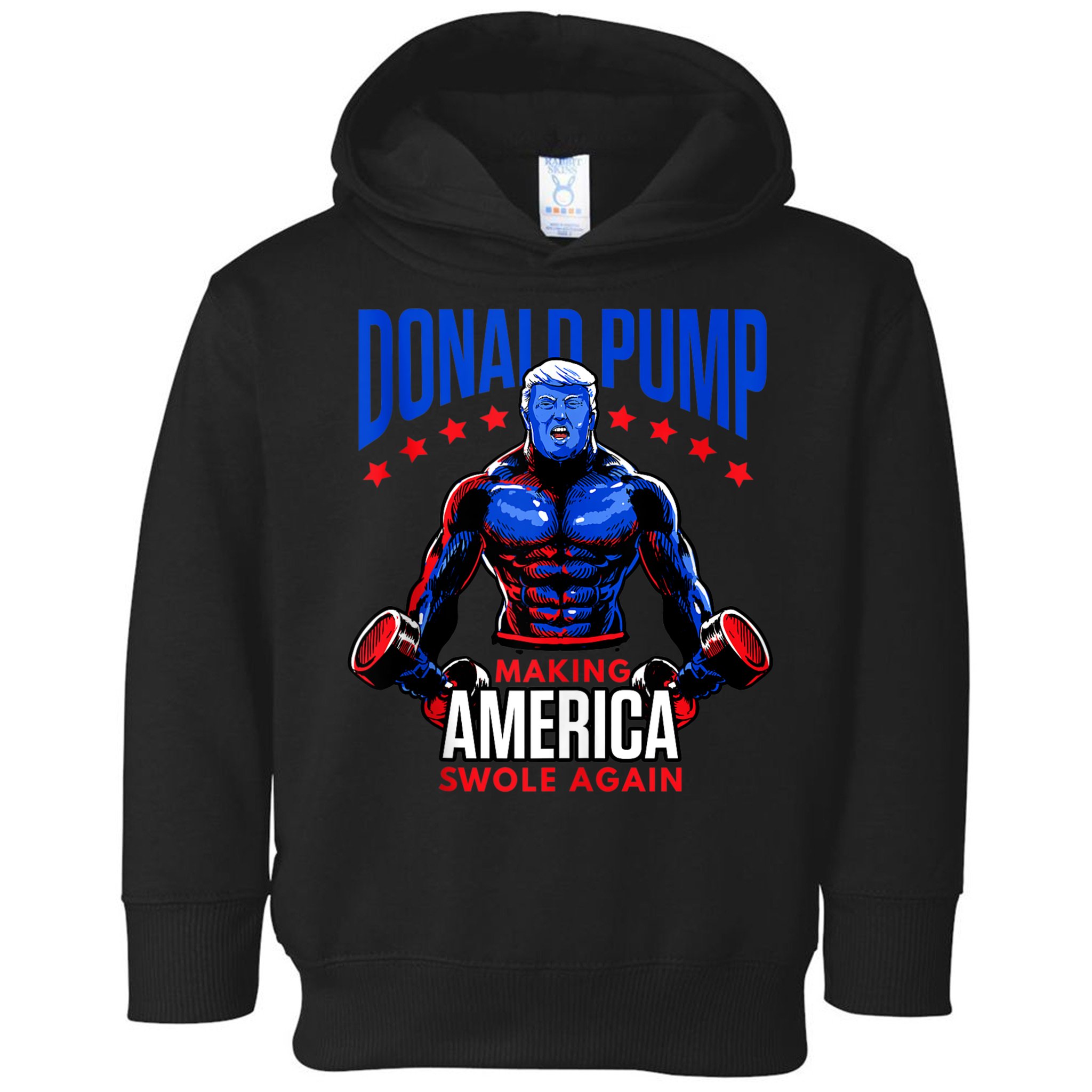 Donald Pump Swole America Trump Weight Lifting Gym Fitness Toddler Hoodie