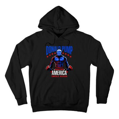 Donald Pump Swole America Trump Weight Lifting Gym Fitness Tall Hoodie