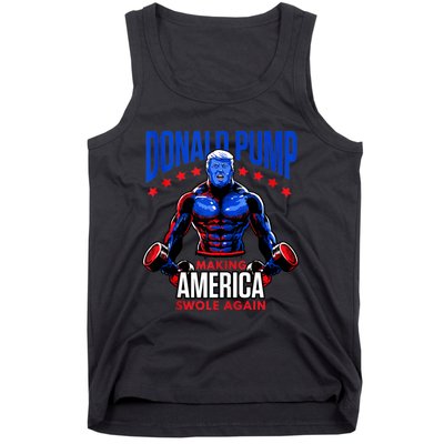 Donald Pump Swole America Trump Weight Lifting Gym Fitness Tank Top