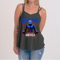 Donald Pump Swole America Trump Weight Lifting Gym Fitness Women's Strappy Tank