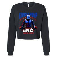 Donald Pump Swole America Trump Weight Lifting Gym Fitness Cropped Pullover Crew