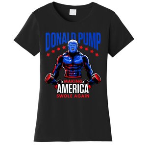 Donald Pump Swole America Trump Weight Lifting Gym Fitness Women's T-Shirt