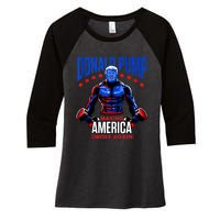 Donald Pump Swole America Trump Weight Lifting Gym Fitness Women's Tri-Blend 3/4-Sleeve Raglan Shirt