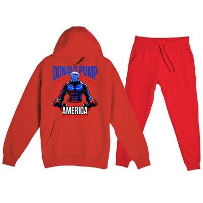 Donald Pump Swole America Trump Weight Lifting Gym Fitness Premium Hooded Sweatsuit Set