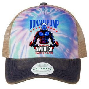 Donald Pump Swole America Trump Weight Lifting Gym Legacy Tie Dye Trucker Hat