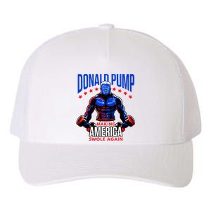 Donald Pump Swole America Trump Weight Lifting Gym Yupoong Adult 5-Panel Trucker Hat