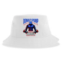 Donald Pump Swole America Trump Weight Lifting Gym Sustainable Bucket Hat