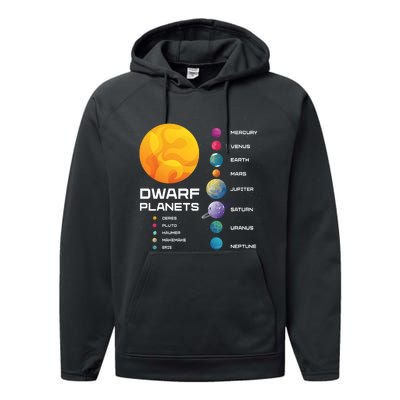 Dwarf Planets Space Astronaut Galaxy Mars Earth Venus Mercury Jupiter Performance Fleece Hoodie