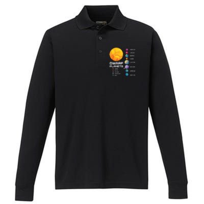 Dwarf Planets Space Astronaut Galaxy Mars Earth Venus Mercury Jupiter Performance Long Sleeve Polo