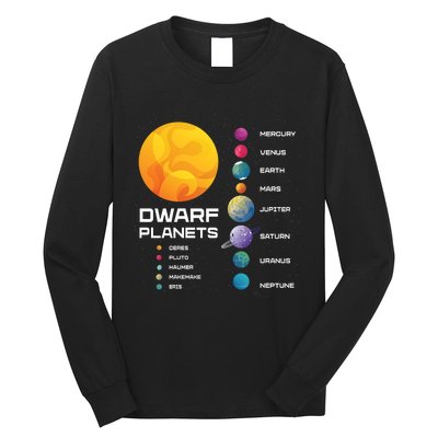 Dwarf Planets Space Astronaut Galaxy Mars Earth Venus Mercury Jupiter Long Sleeve Shirt