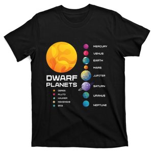 Dwarf Planets Space Astronaut Galaxy Mars Earth Venus Mercury Jupiter T-Shirt