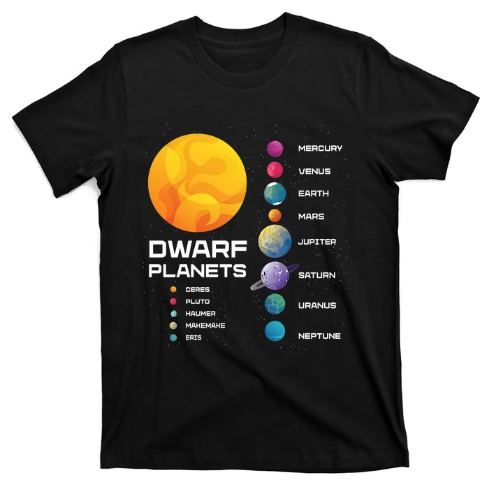 Dwarf Planets Space Astronaut Galaxy Mars Earth Venus Mercury Jupiter T-Shirt