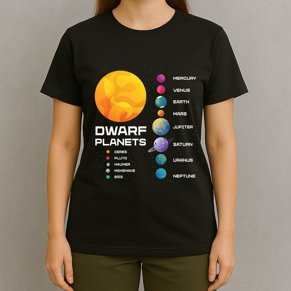 Dwarf Planets Space Astronaut Galaxy Mars Earth Venus Mercury Jupiter T-Shirt