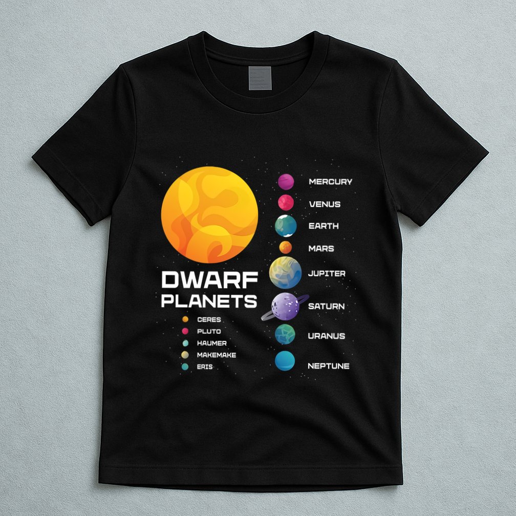 Dwarf Planets Space Astronaut Galaxy Mars Earth Venus Mercury Jupiter T-Shirt