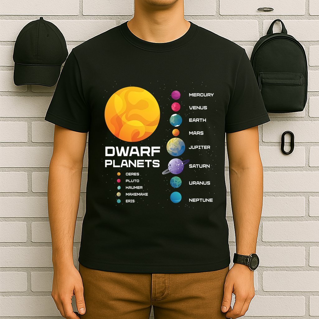Dwarf Planets Space Astronaut Galaxy Mars Earth Venus Mercury Jupiter T-Shirt