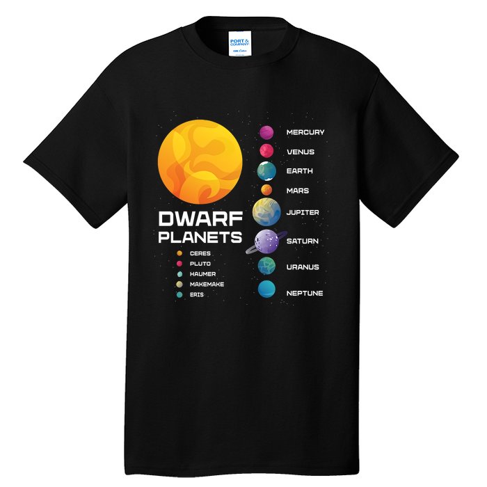 Dwarf Planets Space Astronaut Galaxy Mars Earth Venus Mercury Jupiter Tall T-Shirt