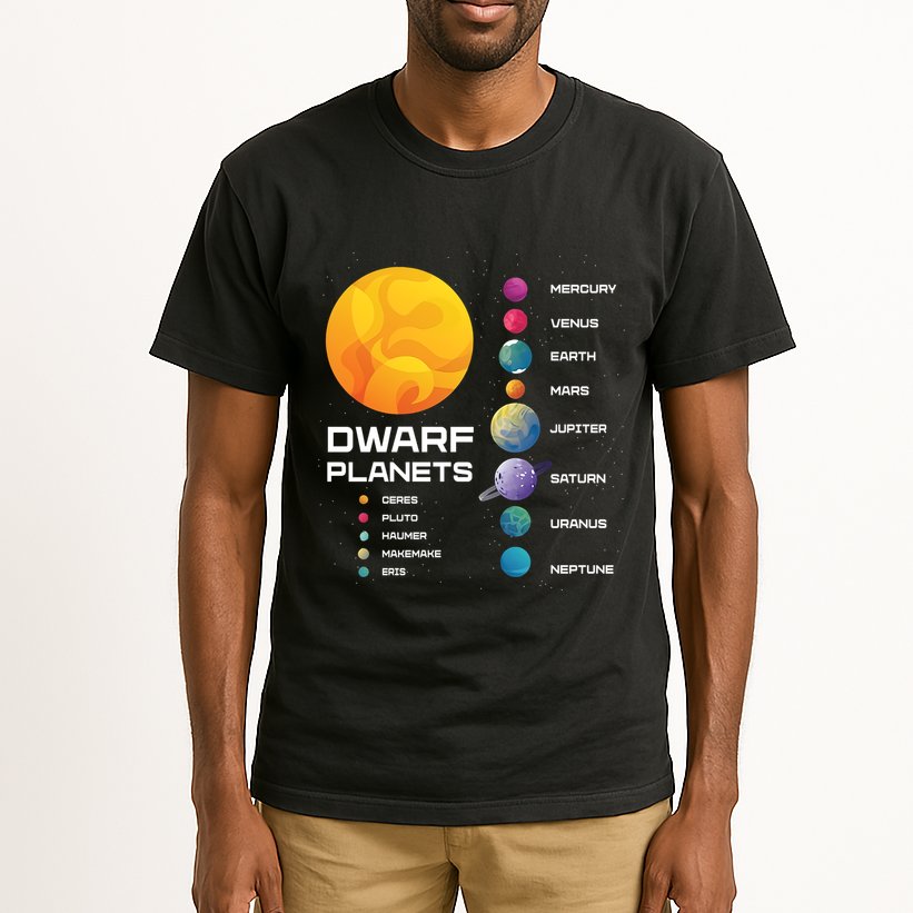 Dwarf Planets Space Astronaut Galaxy Mars Earth Venus Mercury Jupiter Tall T-Shirt