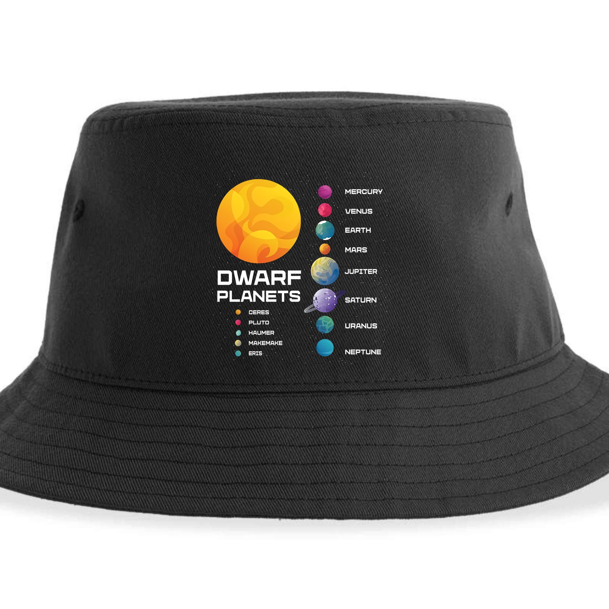Dwarf Planets Space Astronaut Galaxy Mars Earth Venus Mercury Jupiter Sustainable Bucket Hat