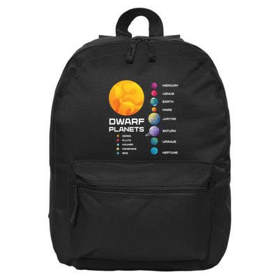Dwarf Planets Space Astronaut Galaxy Mars Earth Venus Mercury Jupiter 16 in Basic Backpack