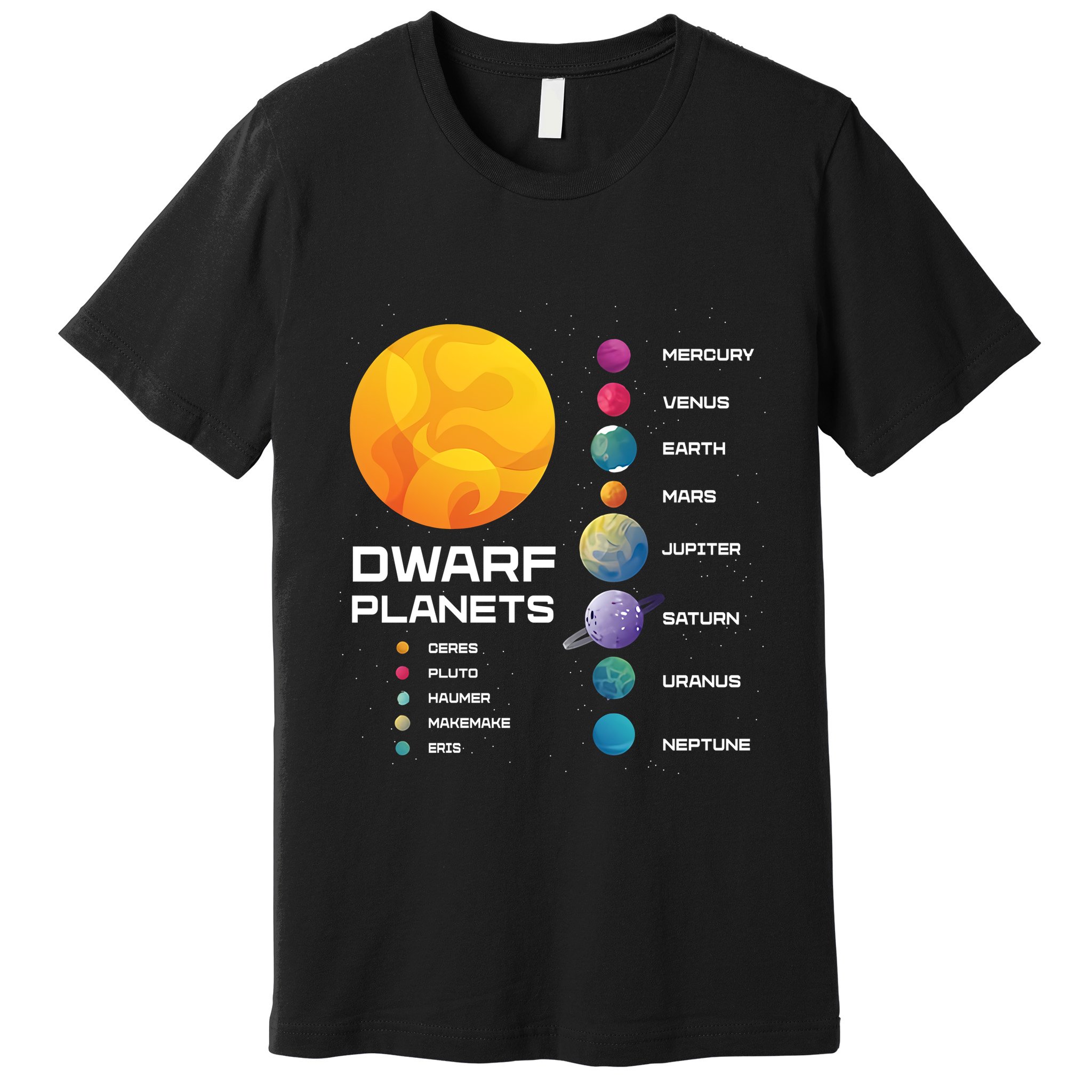 Dwarf Planets Space Astronaut Galaxy Mars Earth Venus Mercury Jupiter Premium T-Shirt