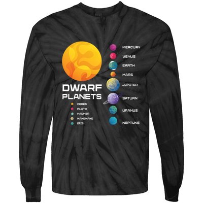 Dwarf Planets Space Astronaut Galaxy Mars Earth Venus Mercury Jupiter Tie-Dye Long Sleeve Shirt