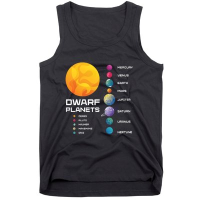 Dwarf Planets Space Astronaut Galaxy Mars Earth Venus Mercury Jupiter Tank Top