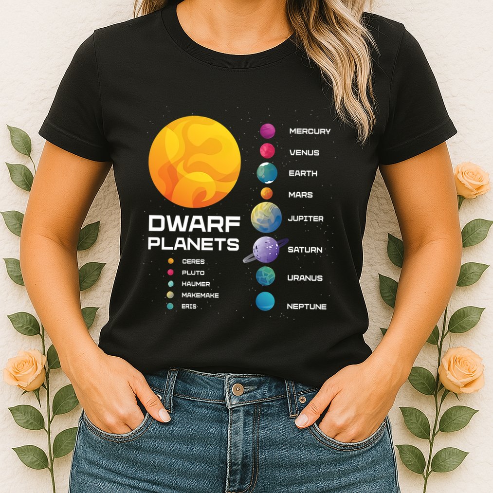 Dwarf Planets Space Astronaut Galaxy Mars Earth Venus Mercury Jupiter Womens T-Shirt