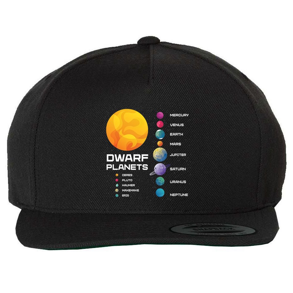 Dwarf Planets Space Astronaut Galaxy Mars Earth Venus Mercury Jupiter Wool Snapback Cap