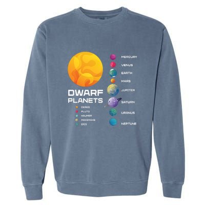 Dwarf Planets Space Astronaut Galaxy Mars Earth Venus Mercury Jupiter Garment-Dyed Sweatshirt