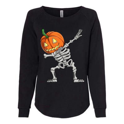 Dabbing Pumpkin Skeleton Halloween Meaningful Gift Dab Dance Skull Gift Womens California Wash Sweatshirt