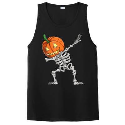 Dabbing Pumpkin Skeleton Halloween Meaningful Gift Dab Dance Skull Gift PosiCharge Competitor Tank