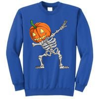 Dabbing Pumpkin Skeleton Halloween Meaningful Gift Dab Dance Skull Gift Sweatshirt