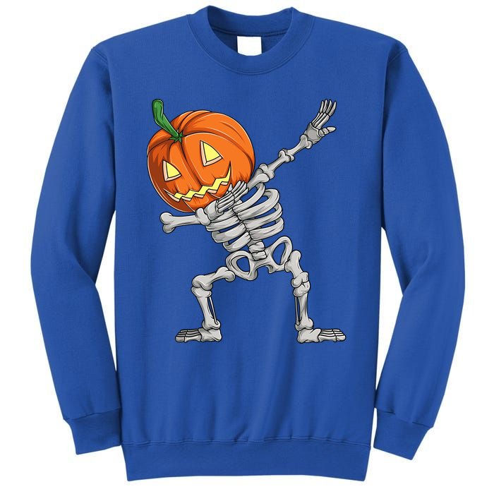 Dabbing Pumpkin Skeleton Halloween Meaningful Gift Dab Dance Skull Gift Sweatshirt