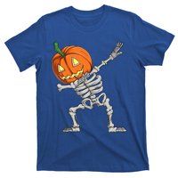 Dabbing Pumpkin Skeleton Halloween Meaningful Gift Dab Dance Skull Gift T-Shirt