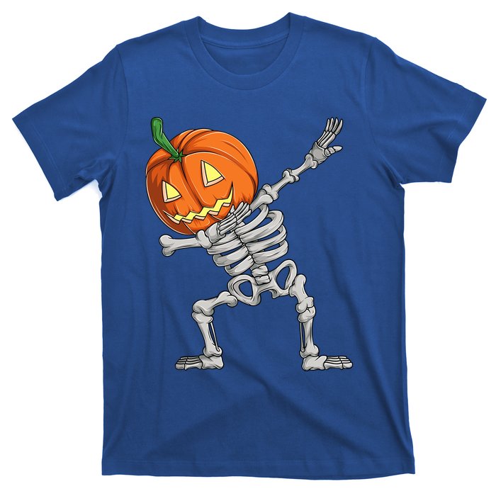 Dabbing Pumpkin Skeleton Halloween Meaningful Gift Dab Dance Skull Gift T-Shirt