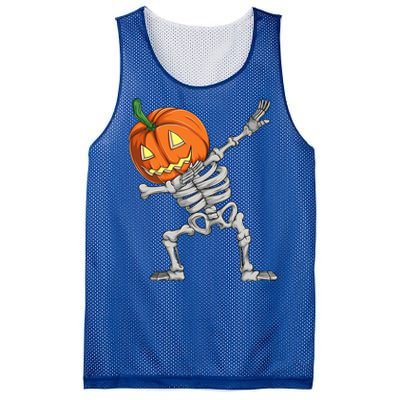 Dabbing Pumpkin Skeleton Halloween Meaningful Gift Dab Dance Skull Gift Mesh Reversible Basketball Jersey Tank