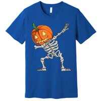 Dabbing Pumpkin Skeleton Halloween Meaningful Gift Dab Dance Skull Gift Premium T-Shirt