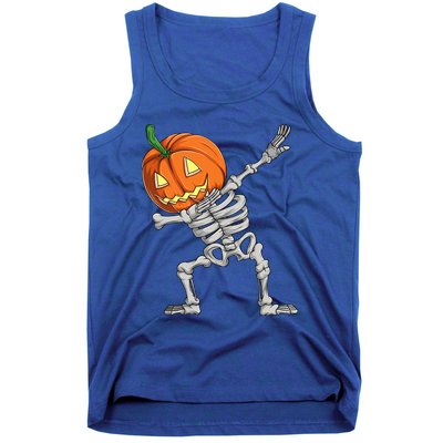 Dabbing Pumpkin Skeleton Halloween Meaningful Gift Dab Dance Skull Gift Tank Top