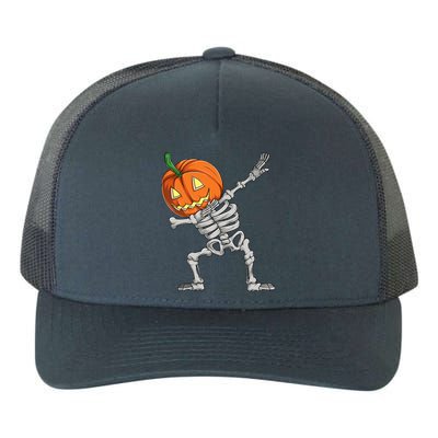 Dabbing Pumpkin Skeleton Halloween Meaningful Gift Dab Dance Skull Gift Yupoong Adult 5-Panel Trucker Hat