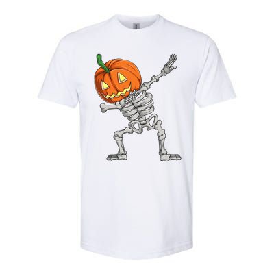 Dabbing Pumpkin Skeleton Halloween Meaningful Gift Dab Dance Skull Gift Softstyle CVC T-Shirt