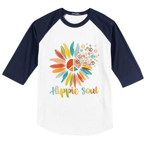 Daisy Peace Sign Hippie Soul Flower Lovers Gifts Baseball Sleeve Shirt