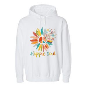 Daisy Peace Sign Hippie Soul Flower Lovers Gifts Garment-Dyed Fleece Hoodie