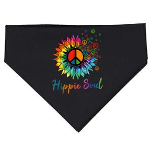 Daisy Peace Sign Hippie Soul Retro Hippie Flower Lovers USA-Made Doggie Bandana