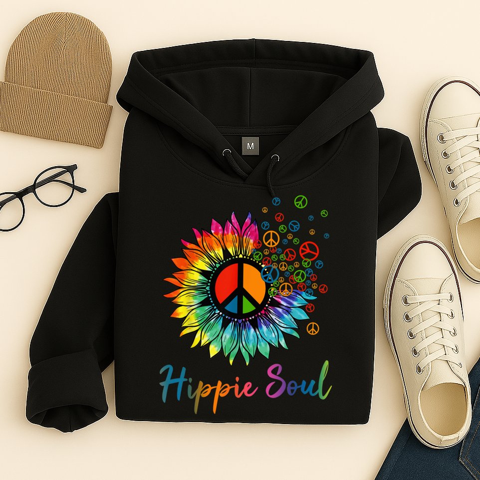 Daisy Peace Sign Hippie Soul Retro Hippie Flower Lovers Hoodie