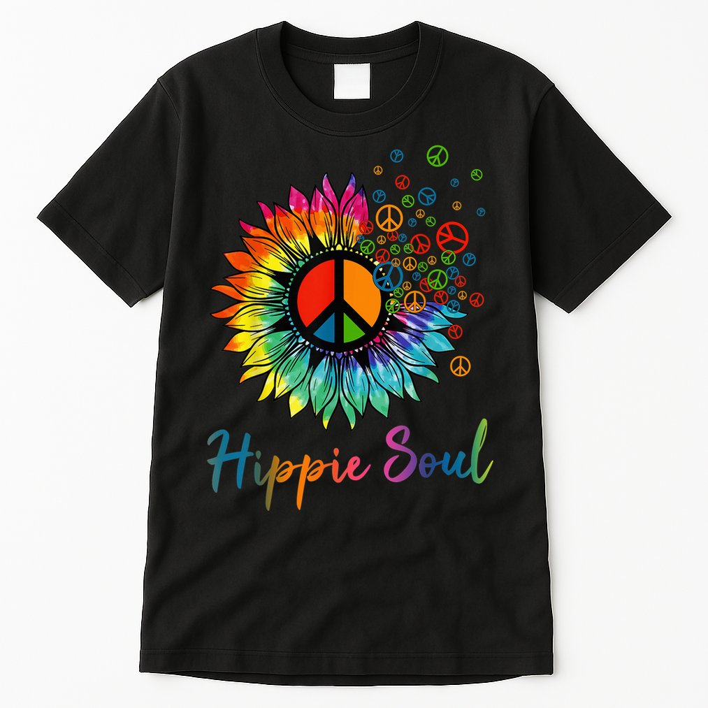 Daisy Peace Sign Hippie Soul Retro Hippie Flower Lovers Tall T-Shirt